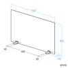 SPT-DP103C / 飛沫感染防止用卓上パーティション（透明アクリル・幅1000mm）