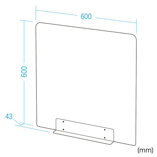 SPT-DPHT60CL / 飛沫感染防止用デスクパーティション（貼り付け式）