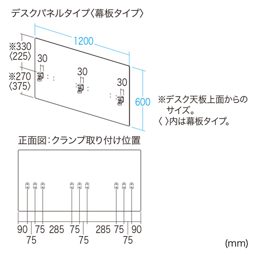 SPT-DPMK120 / デスクパーティション（W1200mm）