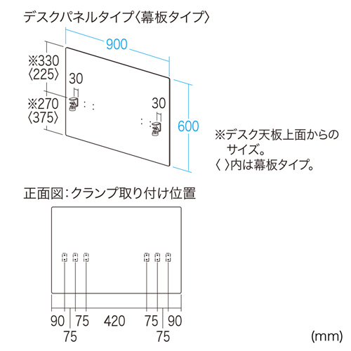 SPT-DPMK90 / デスクパーティション（W900mm）