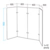 SPT-PB003GY / パーティションブース(W600×4)