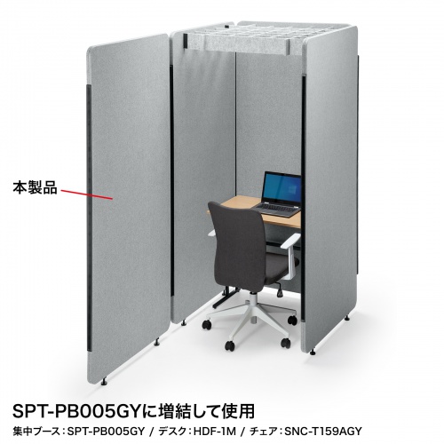 SPT-PB005PNGY / 吸音パネル集中ブース用増結パネル（W900）