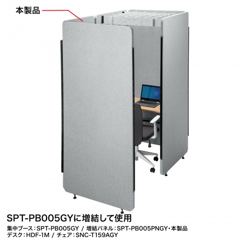 SPT-PB006PNGY / 吸音パネル集中ブース用増結パネル（W600）