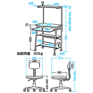 SR-SET5 / パソコンデスク、イス付き