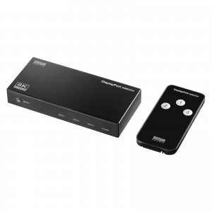 SW-DP31R / 3入力1出力DisplayPort切替器(8K/30Hz対応・リモコン付き)