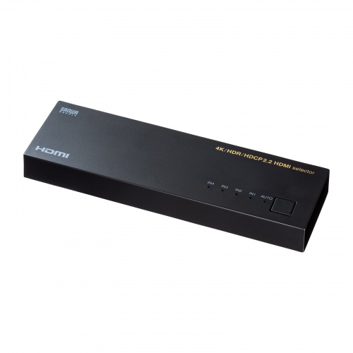SW-HDR41LN【4K・HDR・HDCP2.2対応HDMI切替器（4入力・1出力）】4K(60Hz、4:4:4)・高輝度HDR・HDCP2.2に対応し、自動/手動モード切り替えに対応した4入力1出力HDM切替器。  | サンワサプライ株式会社