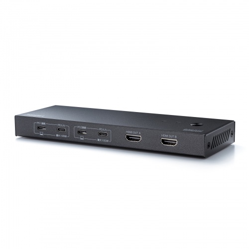 SW-KVM22HCCDK / デュアルディスプレイ対応パソコン切替器(Type-C接続・手元スイッチ付き・2:1)