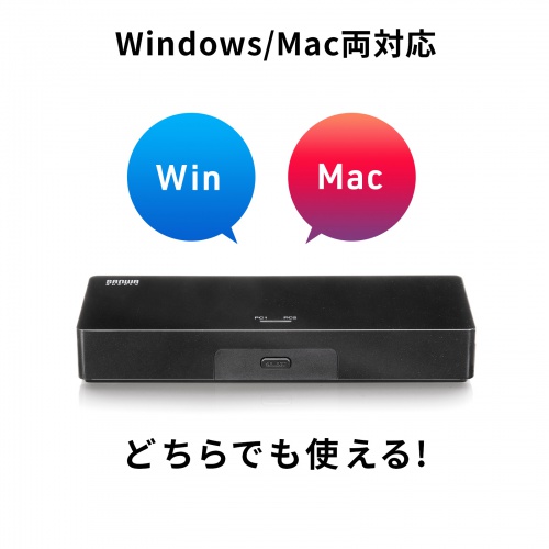 SW-KVM2DPUUS / 4K対応DisplayPortパソコン切替器（エミュレーション非搭載・2:1）