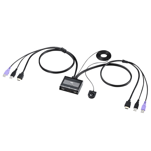 SW-KVM2WHU【HDMI対応手元スイッチ付きパソコン自動切替器(2:1)】HDMI 