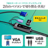 SW-KVM2WVUN2 手元スイッチ付きパソコン自動切替器(2:1) SW-KVM2WVUN2 / 手元スイッチ付きパソコン自動切替器(2:1)