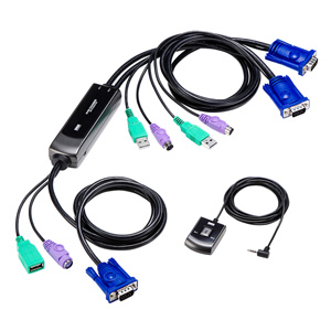 SW-KVM2WVXN / 手元スイッチ付きパソコン自動切替器(2:1)