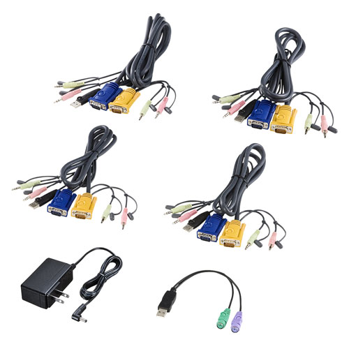 SW-KVM4HVCN / USB・PS/2コンソール両対応パソコン自動切替器（4：1）