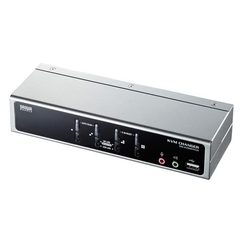 SW-KVM4HVCN【USB・PS/2コンソール両対応パソコン自動切替器（4：1）】ディスプレイエミュレーション機能を搭載し、USB＆PS/2コンソール両対応でUSB2.0ハブも共有できる4ポートKVMスイッチ。  | サンワサプライ株式会社