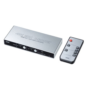 2台のHDMI機器の映像を2台のモニターに切り替えて出力できる4K対応HDMIマトリックス切替器を発売。