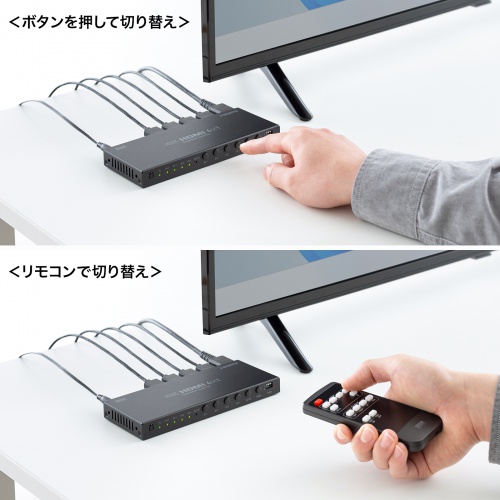 SW-UHD41RSL / 4入力1出力HDMI切替器（4K対応/シームレス切替/リモコン付き）