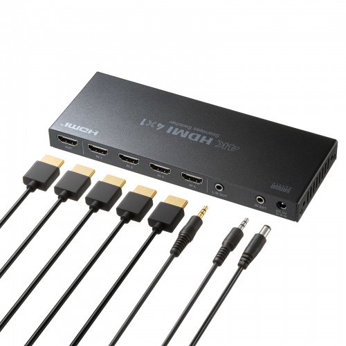 SW-UHD41RSL / 4入力1出力HDMI切替器（4K対応/シームレス切替/リモコン付き）