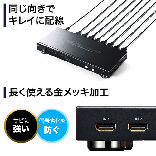 SW-UHD62N / HDMI切替器（6入力2出力・マトリックス切替機能付き）