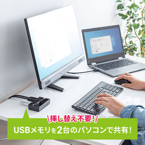 SW-US32MG / 磁石付きUSB3.2手動切替器（2回路）