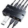 SW-US44HMG 磁石付きUSB2.0手動切替器(ハブ付き・4回路) SW-US44HMG / 磁石付きUSB2.0手動切替器(ハブ付き・4回路)