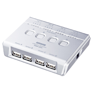 SW-US44H / USB2.0ハブ付手動切替器（4回路）