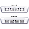 SW-US44H USB2.0ハブ付手動切替器(4回路) SW-US44H / USB2.0ハブ付手動切替器(4回路)