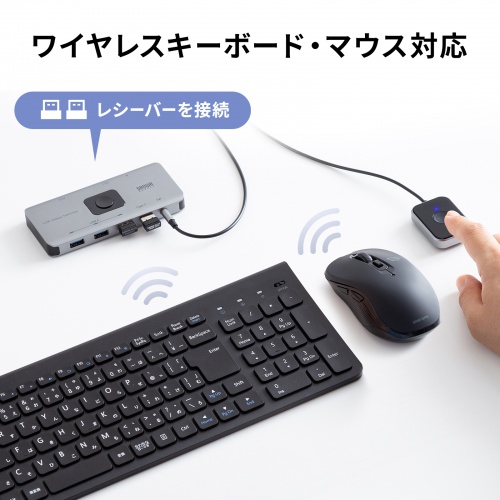SW-USS24 / USB 5Gbps切替器(2入力・4出力・手元スイッチ付き)