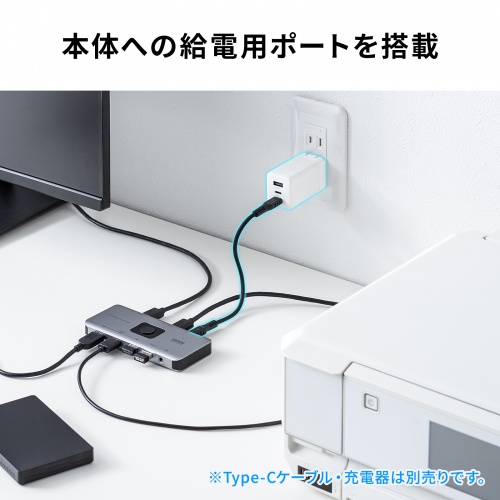 SW-USS24 / USB 5Gbps切替器(2入力・4出力・手元スイッチ付き)