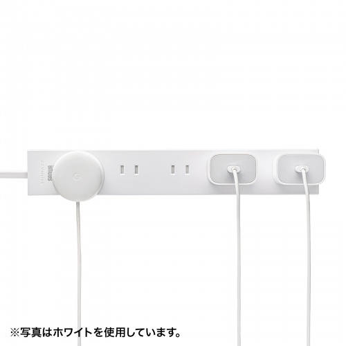 TAP-2210-1BK / 電源タップ 2P 10個口　強力ネオジムマグネット　シャッター付