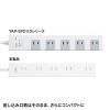 TAP-2210-3W 電源タップ 2P 10個口 強力ネオジムマグネット シャッター付 TAP-2210-3W / 電源タップ 2P 10個口 強力ネオジムマグネット シャッター付