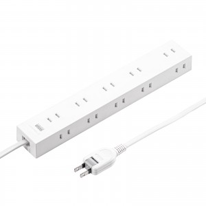 TAP-2210-1W / 電源タップ 2P 10個口 強力ネオジムマグネット シャッター付