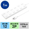 TAP-2312-1W 電源タップ(2P・12個口・1m) TAP-2312-1W / 電源タップ(2P・12個口・1m)