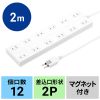 TAP-2312-2W 電源タップ(2P・12個口・2m) TAP-2312-2W / 電源タップ(2P・12個口・2m)