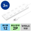 TAP-2312-3W 電源タップ(2P・12個口・3m) TAP-2312-3W / 電源タップ(2P・12個口・3m)