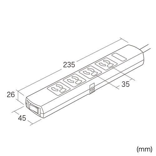 TAP-34MG-5 / 電源タップ（3P・4個口・5m）