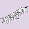 TAP-3651E 省エネタップ(6個口・2m、シャッター付) TAP-3651E / 省エネタップ(6個口・2m、シャッター付)