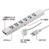 TAP-36MG-5 電源タップ(3P・6個口・5m) TAP-36MG-5 / 電源タップ(3P・6個口・5m)