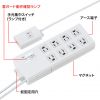 TAP-3804NFN ノイズフィルタタップ(3P・8個口・2m) TAP-3804NFN / ノイズフィルタタップ(3P・8個口・2m)