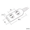 TAP-3W3N 電源タップ(2P・3個口・3m) TAP-3W3N / 電源タップ(2P・3個口・3m)