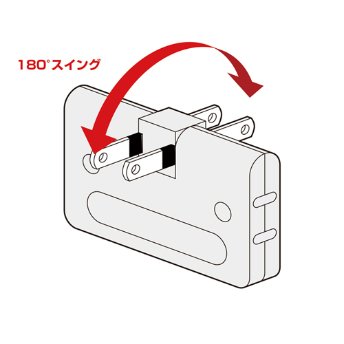 TAP-AC5BKN / 平トリプルタップ（2P・3個口・ブラック）