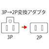 TAP-AD3LT / 3P→2P変換アダプタ（3P・1個口）