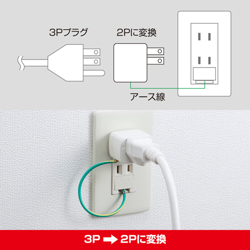 TAP-AD7T / 3P→2P変換変換アダプタ（トラッキング火災予防機能付き）