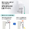 TAP-AD9W 3P・L型変換アダプター(3P2P兼用・温度ヒューズ内蔵・抜け止め・トラッキング防止) TAP-AD9W / 3P・L型変換アダプター(3P2P兼用・温度ヒューズ内蔵・抜け止め・トラッキング防止)