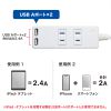 TAP-B101U-2W USB充電ポート付き便利タップ(2P・2個口+USB2ポート・2m) TAP-B101U-2W / USB充電ポート付き便利タップ(2P・2個口+USB2ポート・2m)