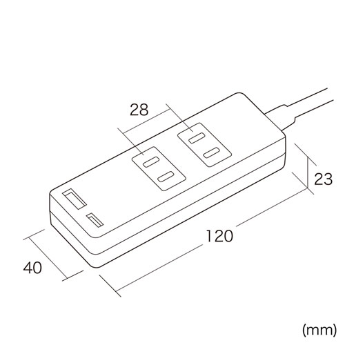 TAP-B101UC-2W / USB充電機能付きタップ Type-C搭載（2P・2個口・2m）