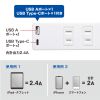 TAP-B101UC-2W USB充電機能付きタップ Type-C搭載(2P・2個口・2m) TAP-B101UC-2W / USB充電機能付きタップ Type-C搭載(2P・2個口・2m)