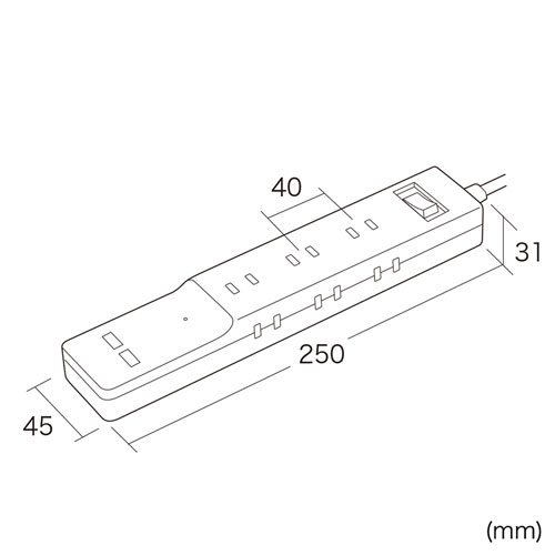 TAP-B103U-2W / USB充電ポート付き便利タップ（2P・9個口＋USB2ポート・2m）