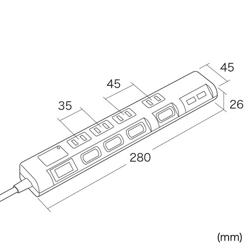 TAP-B107U-3W / USB充電ポート付き節電タップ(面ファスナー付き)