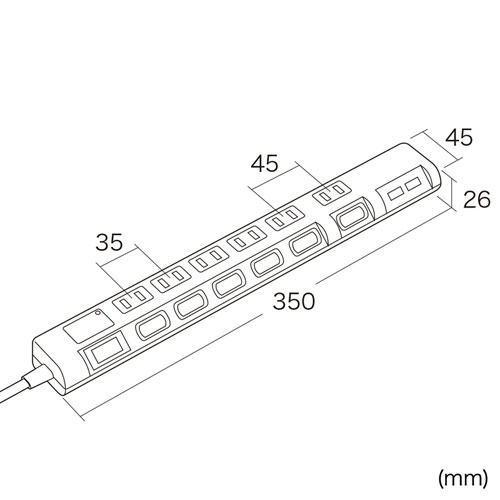 TAP-B108U-2W / USB充電ポート付き節電タップ(面ファスナー付き)