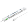 TAP-B108U-1W USB充電ポート付き節電タップ(面ファスナー付き) TAP-B108U-1W / USB充電ポート付き節電タップ(面ファスナー付き)