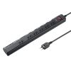 TAP-B108UC-1BK 節電タップ(2P・6個口・1m・ブラック) TAP-B108UC-1BK / 節電タップ(2P・6個口・1m・ブラック)